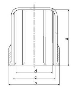 Endkappe mit Gewinde M16 x 36 mm