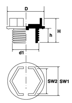 Gewinde M8X1 | Schraubengewindeh&ouml;he = 8,0 mm