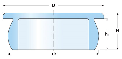 Hutstopfen &Oslash; 4,4mm Kop &Oslash; 9mm  h1: 5,2mm  | prijs per 100st.