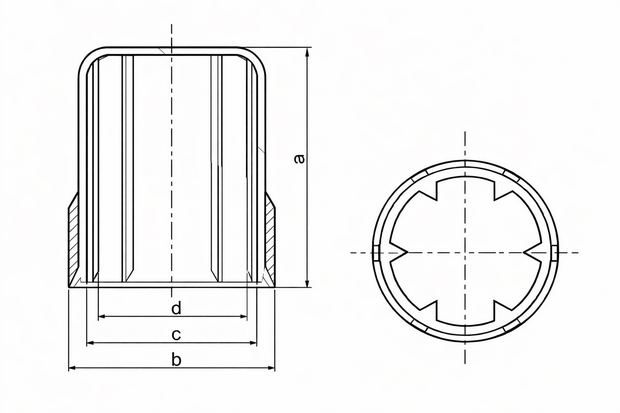 Endkappe mit Gewinde M80 x 60 mm